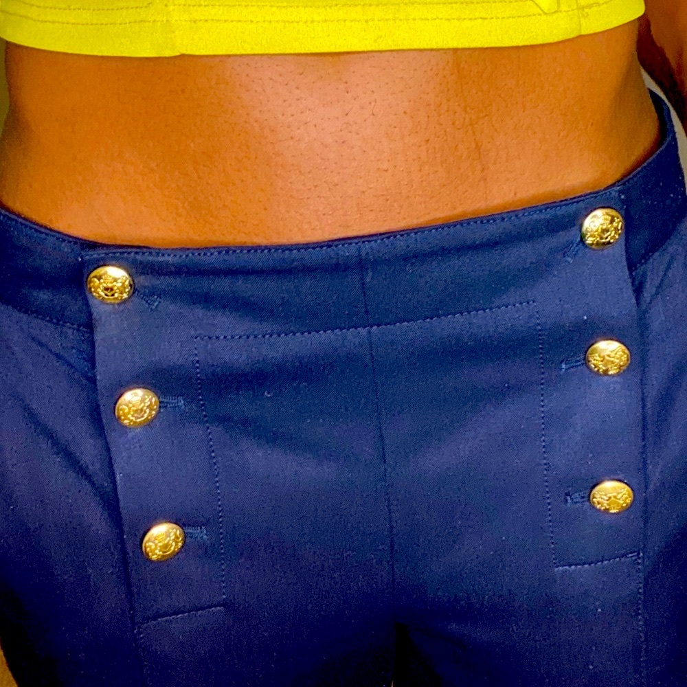 Banana Republic sailor gold button ankle slacks